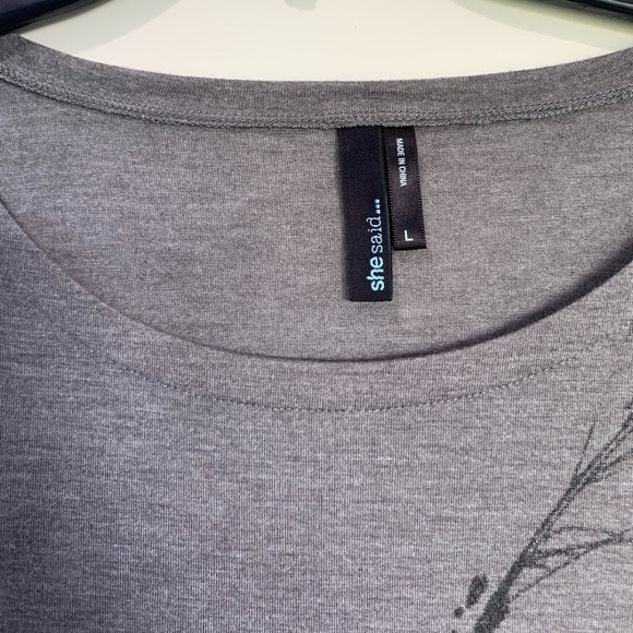 She Said... Gray Long-Sleeve Graphic Top - Picture 4 of 4